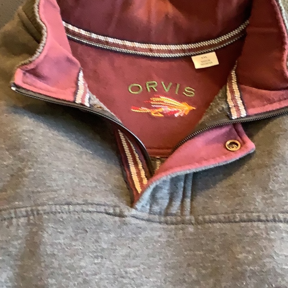 Orvis Men’s Pullover Sweatshirt Jersey With Zippered Neck